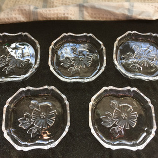ガラスの小皿  豆皿  ５枚セット 昭和レトロ