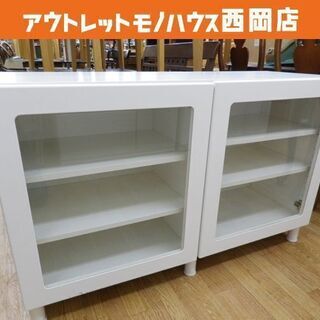 終了、中古IKEA食器棚、白165×72×32センチ