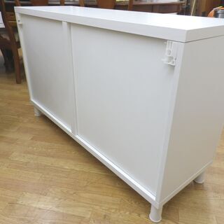 収納家具 IKEA/イケア BESTA/ベストー 収納棚 プッシュ式ガラス扉 白色 