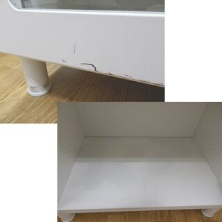 収納家具 IKEA/イケア BESTA/ベストー 収納棚 プッシュ式ガラス扉 白色 