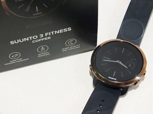 【苫小牧バナナ】SUNNTO スポーツウォッチ SUNNTO 3 FITNESS OW175 スント Slate Grey Copper グレー Bluetooth 付属有り 動作品♪