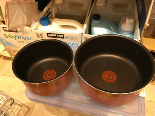 【値下げ！追加サービスあり】T-fal 鍋2つ（大中）とフライパン1つ（中）