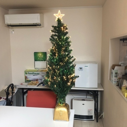 クリスマス準備に！③ 光ファイバークリスマスツリー 120cm ※飾りボールおまけ