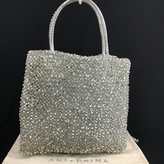 ANTEPRIMA アンテプリマ 白＆シルバー フラワーモチーフ ワイヤーバッグ