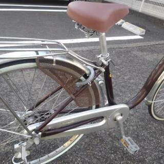 中古自転車１２５５ 前後タイヤ新品！　ブリヂストン　カルク　C60T3　２６インチ　ギヤなし　LEDオートライト　アルミフレーム　ステンレス部品多用 中古自転車1255 前後タイヤ新品！ ブリヂストン カルク C60T3 26