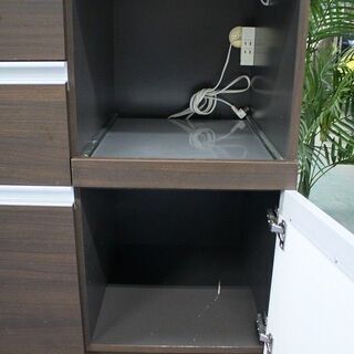 R2389) PAMOUNA 中古 パモウナキッチンボードブラウン 食器棚 店頭取引大歓迎♪