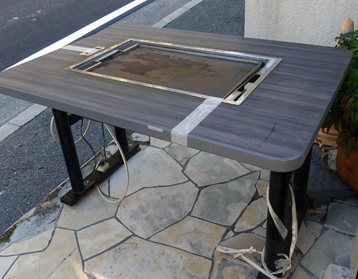 鉄板焼き お好み焼き用テーブル カジワラキッチンサプライ KHD-128 都市ガス 使用ガス13A  120×85×74