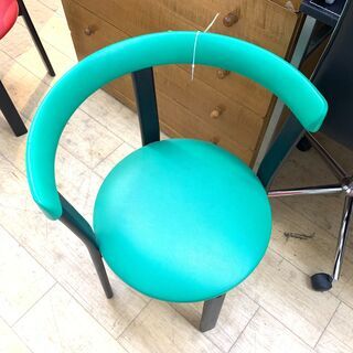 サークル チェア グリーン 椅子 緑 円形 インテリア カフェ ...