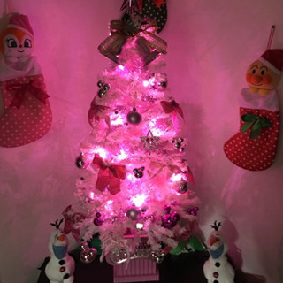 クリスマスツリー　ツリー　オーナメント　飾り付き　セット　ホワイ...