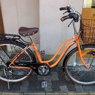 maruishi wallaby[マルイシ ワラビー]26吋 ファッションサイクル 外装6段/LEDオート/オレンジｘブラック