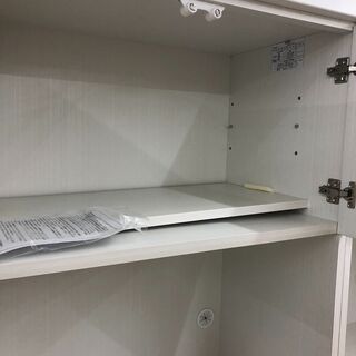 未使用 2面食器棚 レンジボード MINA-70 RB