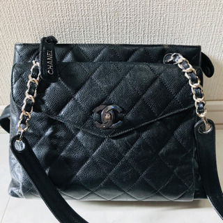 CHANEL ショルダー バッグブラックキャビアスキン