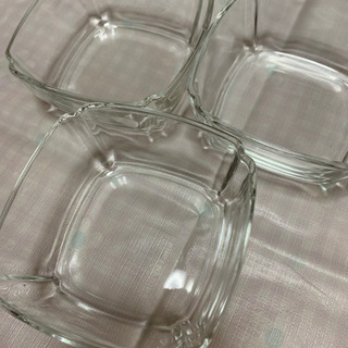 ガラス製　スクエア　小鉢　3個セット