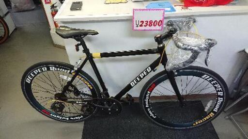 ♡Q)自転車 ロードバイク 中古 7段変速 ブラック
