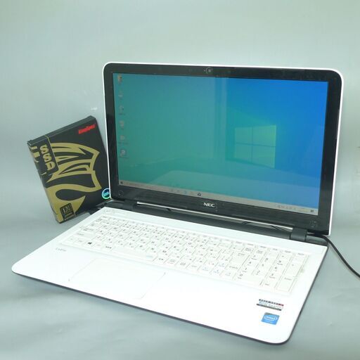 送料無料 新品SSD256GB 1台限定 ノートパソコン 中古良品 15.6型 NEC LS150TSW Celeron 4GB DVDマルチ 無線 カメラ Windows10 Office ホワイト