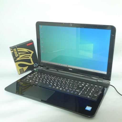 送料無料 新品SSD256GB 1台限定 ノートパソコン 中古良品 15.6型 NEC LS150SSB Celeron 4GB DVDマルチ 無線 カメラ Windows10 Office ブラック