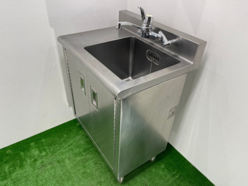 業務用 ステンレス 扉付き1層シンク 流し台 蛇口付き 店舗 飲食店 