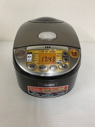 【ZOJIRUSHI】 象印 IH 炊飯ジャー 5.5合炊 黒まる厚釜 極め炊き NP-VN10型 2017年製