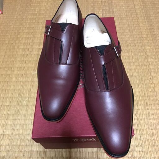 イタリア製 BORGIOLI 新品 モンクストラップシューズ 8ハーフ ボルドー ボリオリ イタリア製 BORGIOLI 新品 モンクストラップシューズ 8ハーフ ボルドー