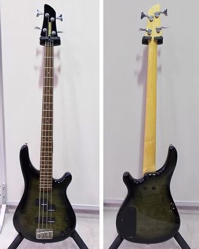 ◇フェルナンデス エレキベース 濃いグリーン系 FERNANDES 型番モデル名なし ソフトケース付き 緑系 札幌市東区 新道東店