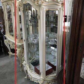 ■ioy1205■SILIK/シリック■ガラスキャビネット■ロココ調/クラシック家具■飾り棚/収納家具/ガラス棚■