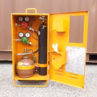 [N1021G引] 千代田精機 ニューチヨパック 可搬式ガス 溶断器セット 予備ボンベ付 引取限定で！ N1021G引] 千代田精機 ニューチヨパック 可搬式ガス 溶断器セット 予備