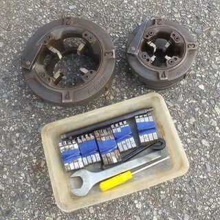 [N1203AY]  アサダ パイセット ミニコン82 ねじ切り機 ダイヘッド付 電線管 配管 パイプマシン ネジ切り旋盤