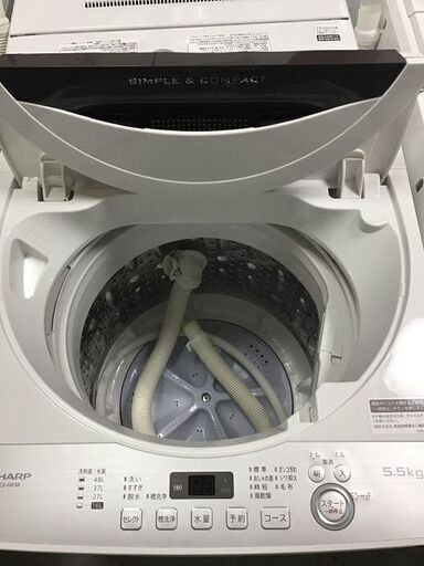 【送料無料・設置無料サービス有り】洗濯機 2018年製 SHARP ES-GE5B-T① 中古