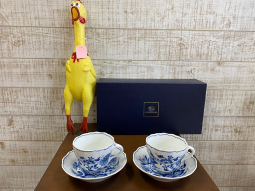 【愛品館江戸川店】フッチェンロイターブルーオニオンカップ＆ソーサーペア ID102-023820-007