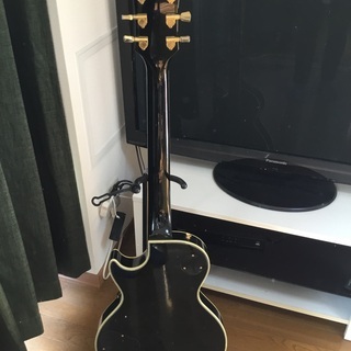 レスポールカスタム 黒 BURNY 弦新品交換済み＋ROLANDスピーカー2セット