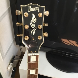 レスポールカスタム 黒 BURNY 弦新品交換済み＋ROLANDスピーカー2セット