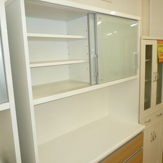 高級食器棚☆k87☆松田家具☆食器棚・レンジボード☆幅1200㎜☆ブルモーション機能、モイス板付☆近隣配達、設置可能