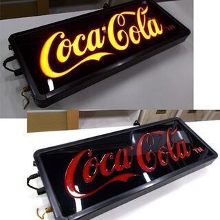 コカコーラ ネオンサイン 幅51cm 電飾看板 ブラック 黒 アメリカン雑貨 照明 店舗 バー ガレージ カフェ Coka cola 新道東店
