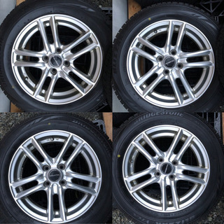 フィット アクア ブリヂストン スタッドレス 2019年製 バリ山 アルミ付