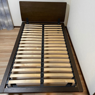 無印MUJI セミダブルベッド ヘッドボード付 ウッドスプリング