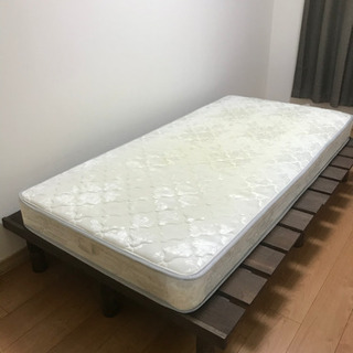 【ネット決済】木製ベッドフレーム・マットレスセット