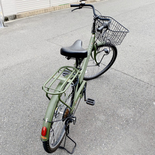 フォルテ　26インチ　モスグリーン　自転車　外装6段変速 26型　オートライト　ママチャリ