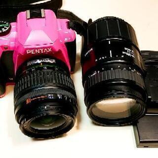 【週末値下げ】ピンクの一眼レフ！PENTAX K-r レンズキッ...