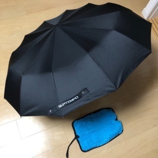 折りたたみ傘と吸水傘カバーのセット (黒)