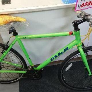 消費税サービス】(♡9)自転車 クロスバイク 新車 グリーン FUJI 21段