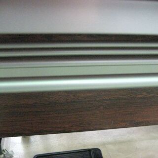 会議用テーブル 180×60×70cm 跳ね上げ式 収納棚付き グレー×