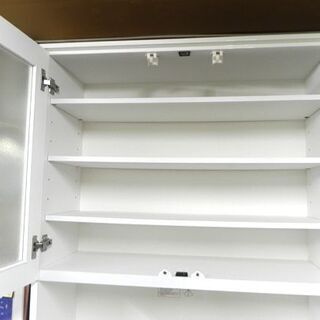 レンジボード 幅88.5×奥41.5×高さ210 ホワイト 白 キッチン収納 食器棚