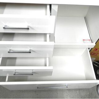 レンジボード 幅88.5×奥41.5×高さ210 ホワイト 白 キッチン収納 食器棚