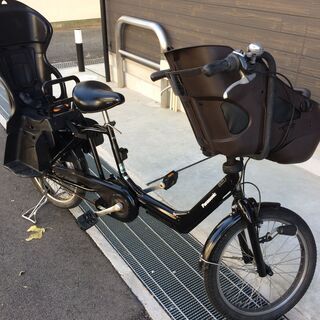 地域限定 パナソニック ギュットミニ バッテリー新品 三人乗り 黒