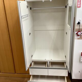 ニトリ ワードローブ 2枚扉 ホワイト 【トレファク 川越店】