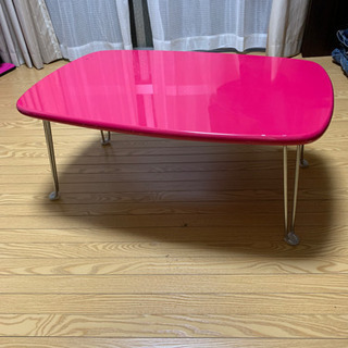 折り畳みテーブル　ピンク