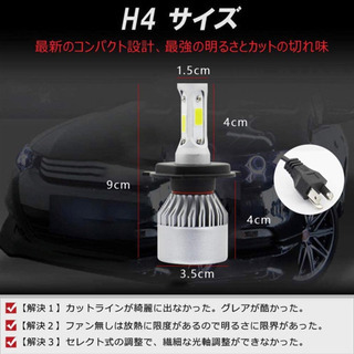 led ヘッドライト　H4三面（新品）