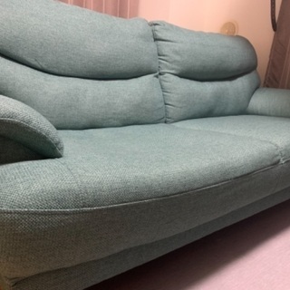 【ネット決済】ニトリ 布張りソファ 3人用 ターコイズブルー