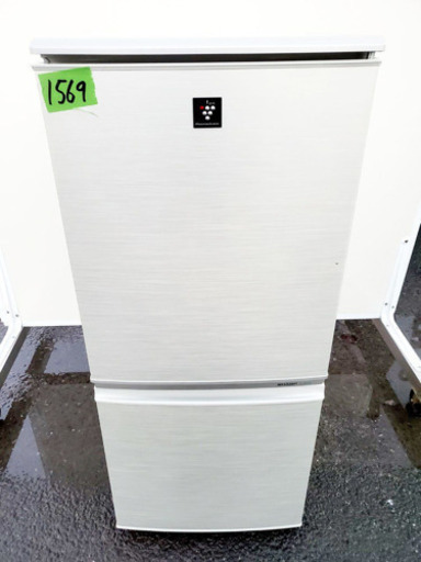 ①1569番シャープ✨ノンフロン冷凍冷蔵庫✨SJ-PD14T-N‼️
