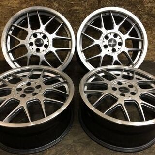 Leycross STRADA BELLO PRIMO 社外ホイール 17インチ 4本 7J5HPCD100+48 プリウス レガシィ等 (VHK172) クレジットカード QR決済可能